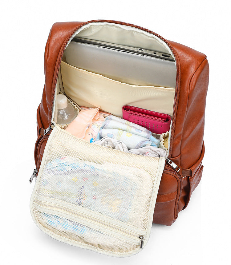 Custom PU Leather Bag Backpack for Moms & Dads