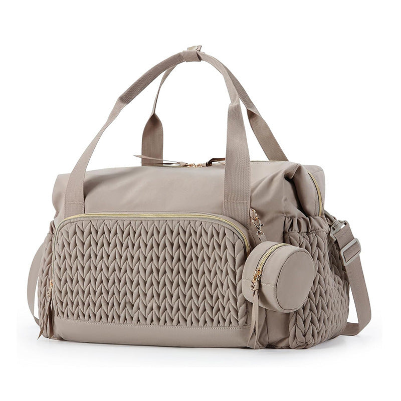 Striped Mommy Handbag – Large Capacity Travel Tote Bag for Moms