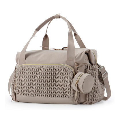 Striped Mommy Handbag – Large Capacity Travel Tote Bag for Moms