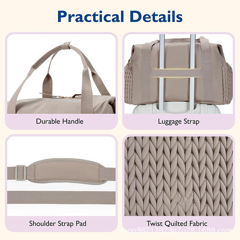 Striped Mommy Handbag – Large Capacity Travel Tote Bag for Moms