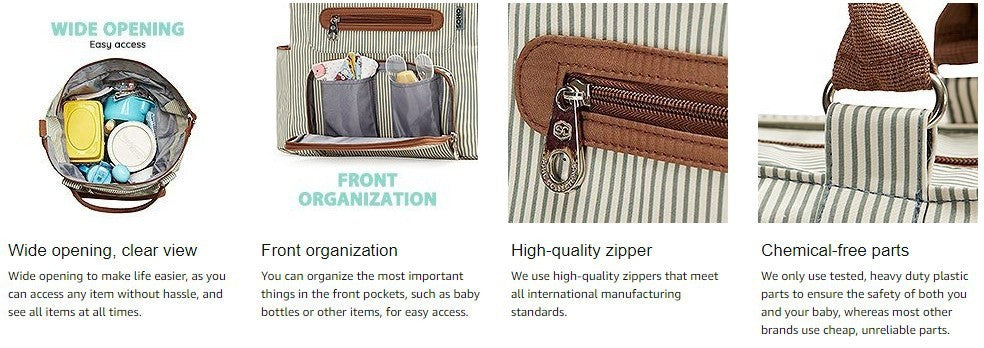 Deluxe Large Capacity Diaper Bag – Tote Bag Style Carry Everything You Need
