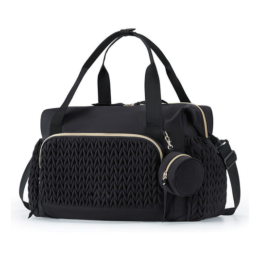 Striped Mommy Handbag – Large Capacity Travel Tote Bag for Moms