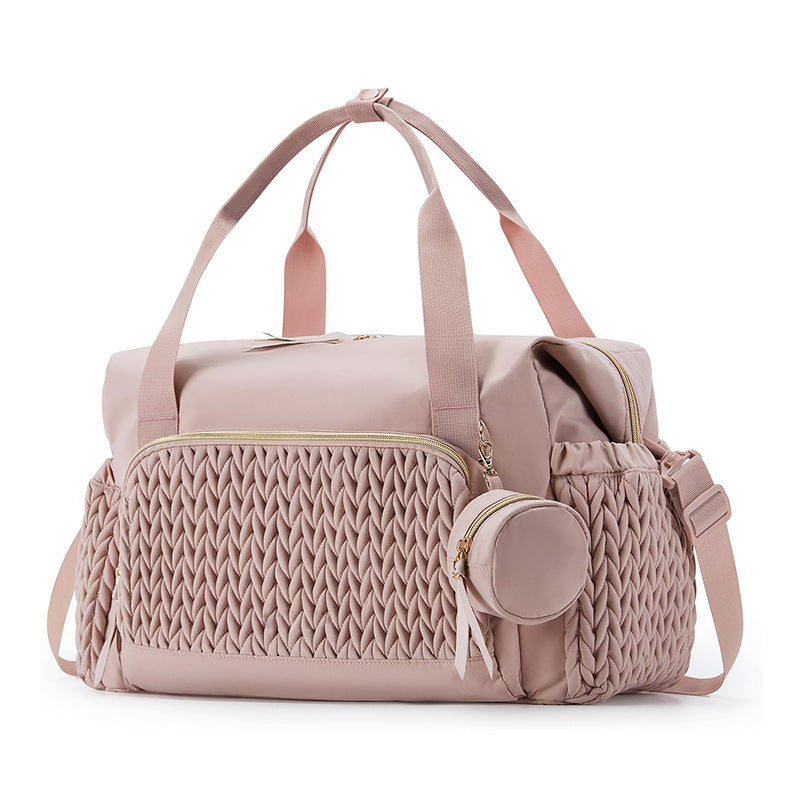 Striped Mommy Handbag – Large Capacity Travel Tote Bag for Moms