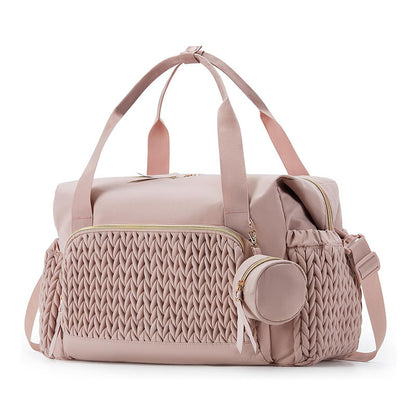 Striped Mommy Handbag – Large Capacity Travel Tote Bag for Moms